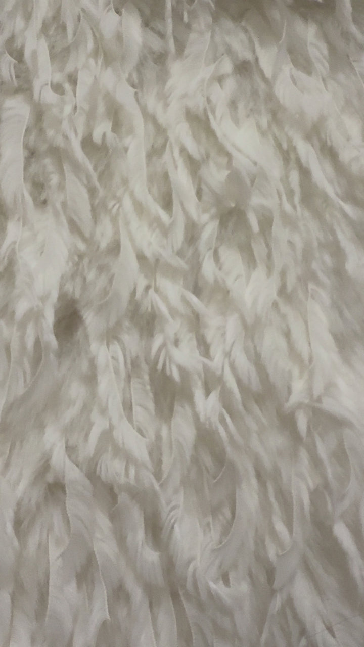 Feather Mink Faux Fur Fabric — Half Yard (18"x60") | Black, Off White, Charcoal | FabricLA