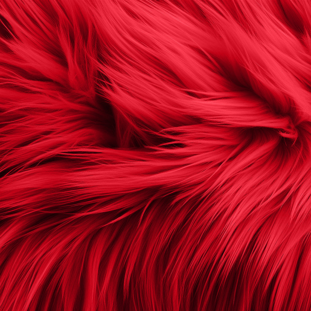 Faux Fur Fabric | Red - FabricLA.com