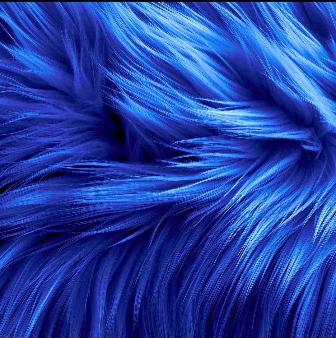 Faux Fur Fabric | Royal Blue - FabricLA.com