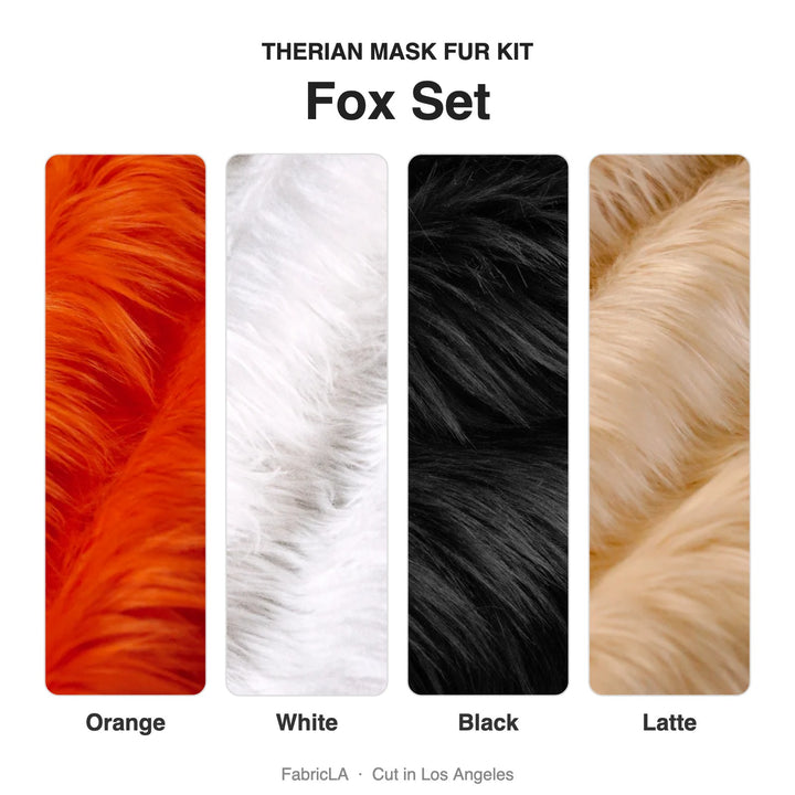 Therian mask fur kit Fox set: Orange, White, Black, Latte
