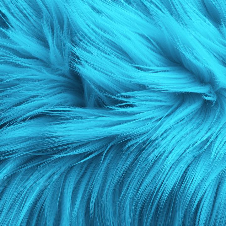 Faux Fur Fabric | Turquoise - FabricLA.com