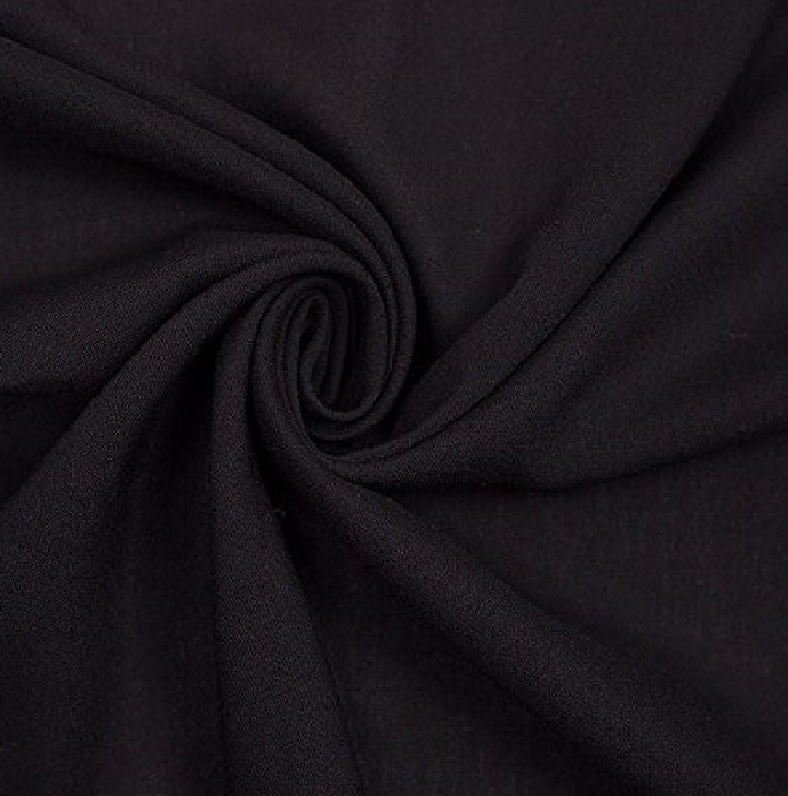 Rayon Challis Fabric | Black - FabricLA.com