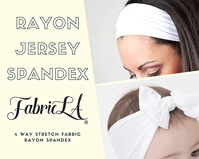 FabricLA Rayon Jersey Spandex - 4 Way Stretch Fabric Rayon Spandex| 240GSM 60 inches Wide | White - FabricLA.com