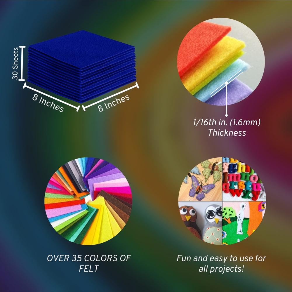 Acrylic Felt Craft Sheet Packs | Royal Blue A15 - FabricLA.com