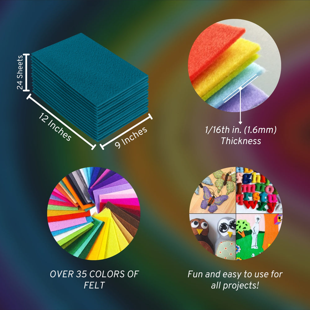 Acrylic Felt Craft Sheet Packs | Turquoise A14 - FabricLA.com
