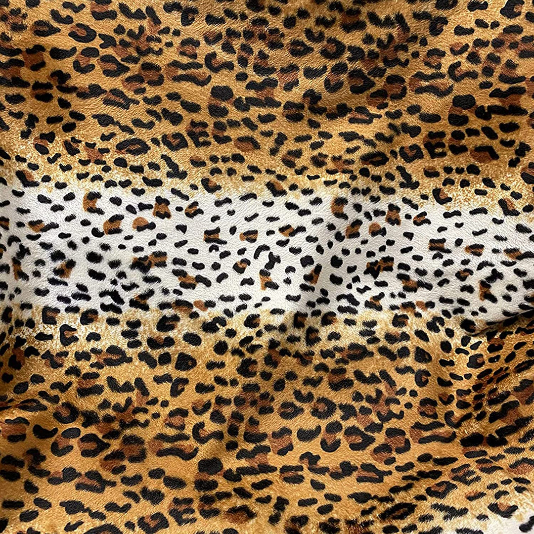 FabricLA Velboa S-Wave Short Pile Faux Print Fabric Material by The Yard | Cheetah - FabricLA.com