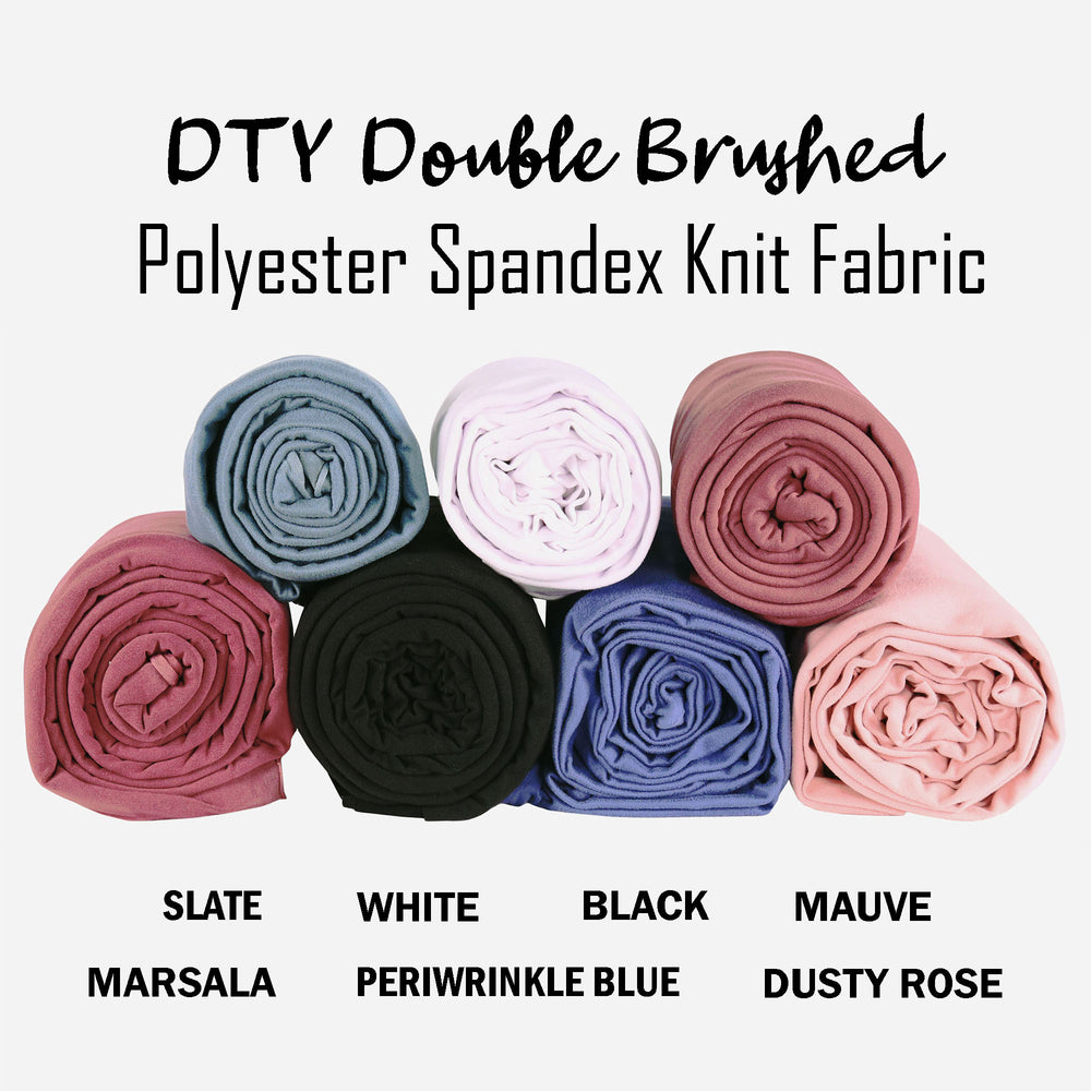 FabricLA DTY Double Brushed Polyester Spandex Knit Fabric | White - FabricLA.com