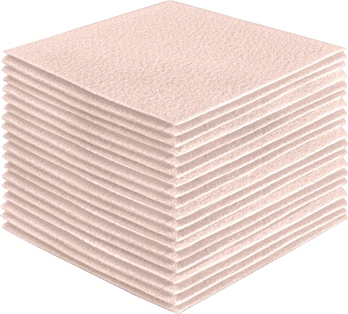 Stack of ivory acrylic felt sheets, ideal for various DIY and craft projects using acrylic felt sheets.