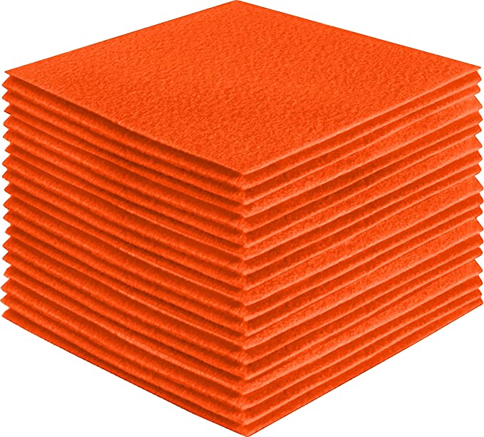 Light Orange Felt Squares for Fall, School, and Creative Projects