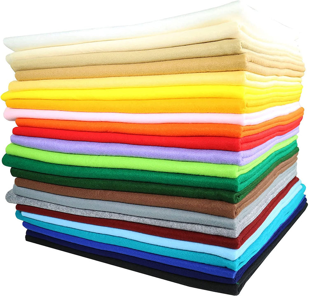 FabricLA 100% Acrylic Felt Fabric - Pre-Cut | 8X8 Inches | 30 pieces | Multi-Colors - FabricLA.com