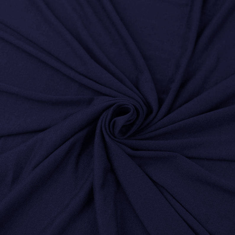 Navy Cotton Spandex Jersey Fabric 10oz | FabricLA