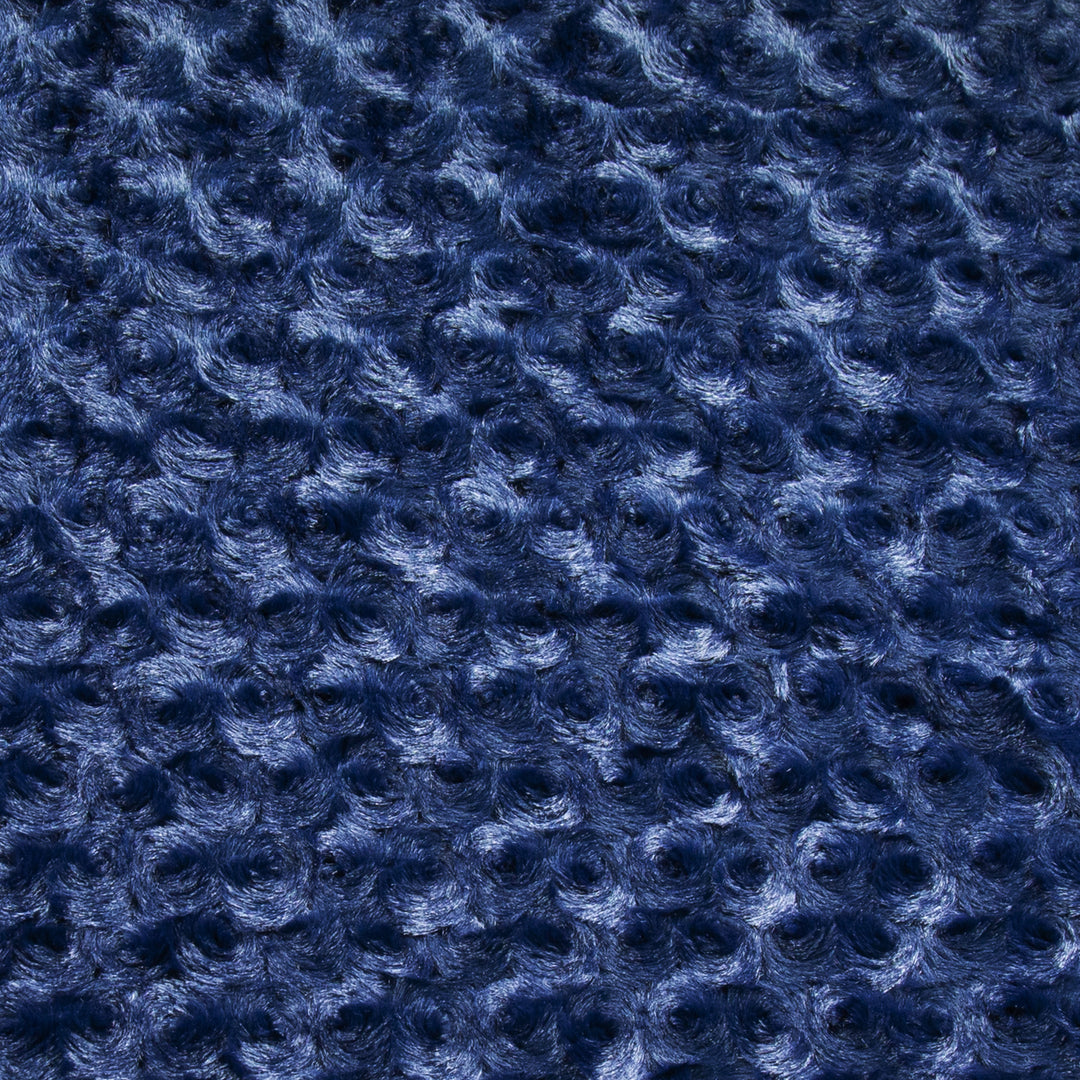 Minky Rosebud Cuddle Fabric By The Yard - Navy - FabricLA.com