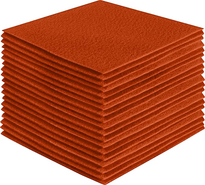 Orange Felt Squares for Halloween, Autumn, and School Crafts
