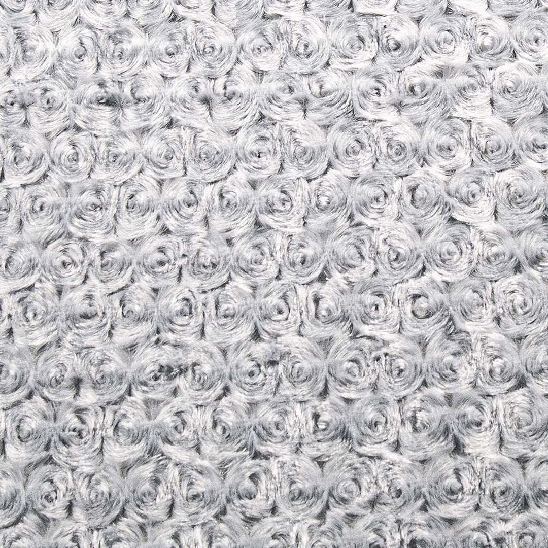 Minky Rose fabric in Silver